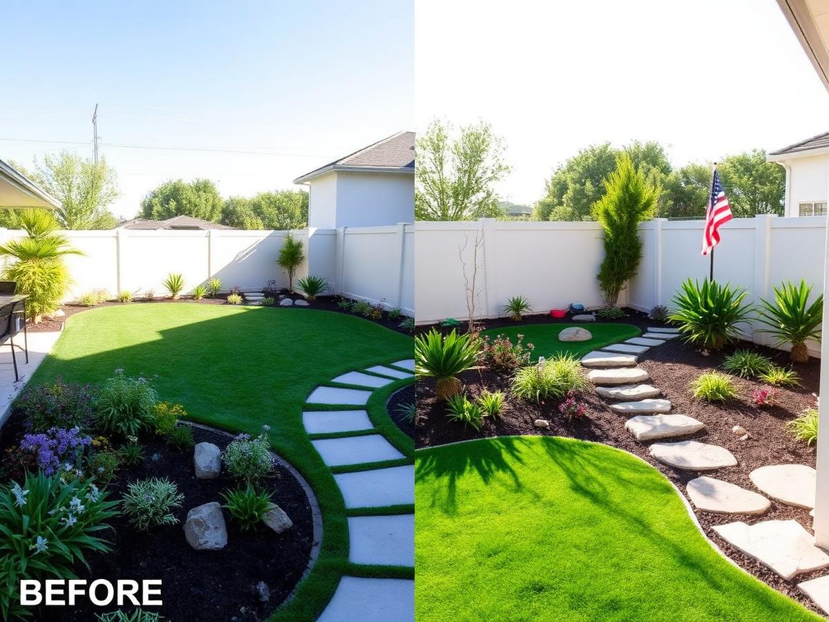 After landscaping transformation